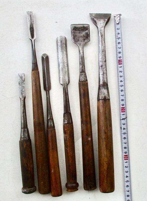 11 used Japanese chisels - Werkgereedschap (11), Antiek en Kunst, Antiek | Wandborden en Tegels