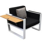York lounge tuinstoel aluminium wit teak, Tuin en Terras, Tuinstoelen, Ophalen of Verzenden, Nieuw, Aluminium