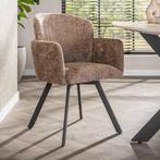 *WOONWINKEL* Draaibare Eetkamerstoel Mocca, Verzenden, Nieuw, Bruin, Stof