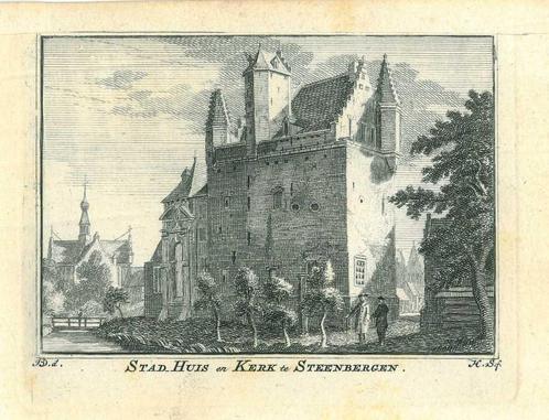 Zicht op Steenbergen, Antiek en Kunst, Kunst | Etsen en Gravures