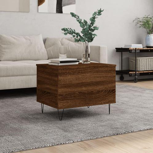 vidaXL Salontafel 60x44,5x45 cm bewerkt hout bruin, Huis en Inrichting, Tafels | Salontafels, 50 tot 100 cm, Nieuw, Overige houtsoorten