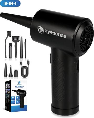 AyeSense 8 in 1 Air Duster Pro - 8 Opzetstukken - Draadloos beschikbaar voor biedingen