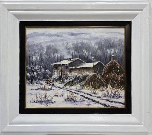 Francesc Boix (XX) - NO RESERVE - Paisaje helado, Antiek en Kunst, Kunst | Schilderijen | Klassiek
