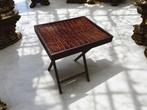 Bijzettafel - Hout - 1980s opvouwbare nep-leren top