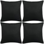 vidaXL Kussenslopen 4 stuks linnen-uitstraling zwart 40x40 c