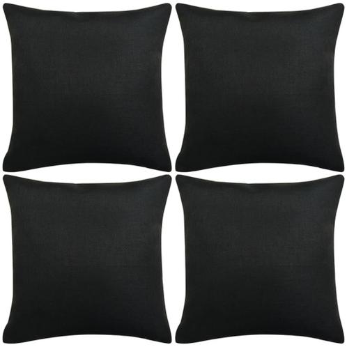 vidaXL Kussenslopen 4 stuks linnen-uitstraling zwart 40x40 c