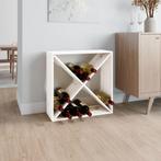 vidaXL Wijnkast 62x25x62 cm massief grenenhout wit, Huis en Inrichting, Woonaccessoires | Wijnrekken, Verzenden, Nieuw