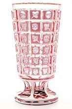 Meyrs Neffe Art Nouveau Pink Multilayer Crystal Glass Vase, Antiek en Kunst