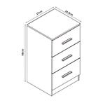 [en.casa] Nachtkastje Aurdal met 3 lades 66x37x34,5 cm zwart, Huis en Inrichting, Tafels | Bijzettafels, Verzenden, Nieuw