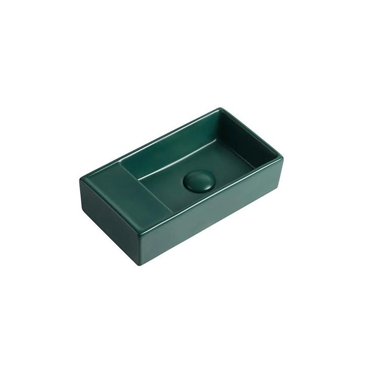 Fontein Ora 41x22x10cm mat groen inclusief afvoerplug links, Doe-het-zelf en Verbouw, Sanitair, Verzenden