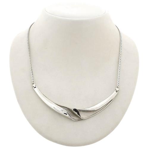 Zilveren collier met vaste hanger | 42 cm (zilveren ketting), Sieraden, Tassen en Uiterlijk, Kettingen, Overige kleuren, Gebruikt