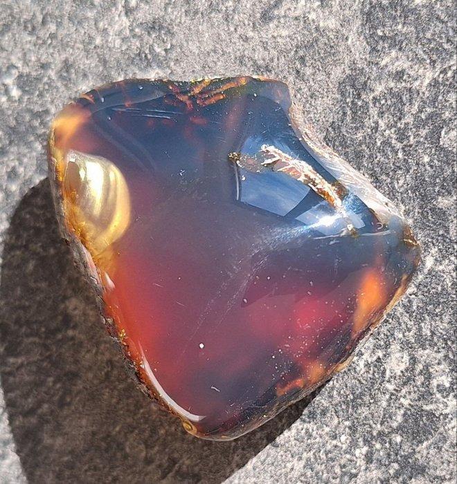 Amber - Barnsteen - blauw zonder UV- melkerig! -multicolor -, Verzamelen, Mineralen en Fossielen