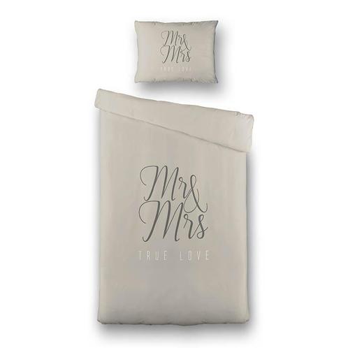 Luna Bedding Dekbedovertrek Mr & Mrs 1-persoons (140 x 220, Huis en Inrichting, Slaapkamer | Beddengoed, Dekbedovertrek, Nieuw