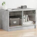 vidaXL Tv-meubel met glazen deuren 68x37x42 cm betongrijs, Huis en Inrichting, Kasten | Televisiemeubels, Verzenden, Nieuw, 50 tot 100 cm