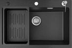 Spoelbak - Wasbak - Gootsteen - 70x45 cm - Zwart - CECIPA, Verzenden, Zo goed als nieuw