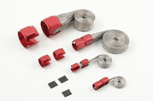 MR. GASKET FLEX-BRAID HOSE SLEEVE KIT - RED - Rvs slang, Auto-onderdelen, Overige Auto-onderdelen, Nieuw, Ophalen of Verzenden