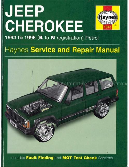 1993 - 1996 JEEP CHEROKEE BENZINE VRAAGBAAK ENGELS, Auto diversen, Handleidingen en Instructieboekjes
