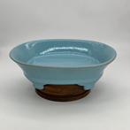 Kom - Large Crackled Kiln Blue Celadon Glazed - Porselein, Antiek en Kunst