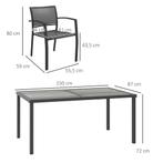 TRUUSK 5-delig Tuinmeubelset Met 1 Eettafel En 4 Stapelbare, Verzenden, Nieuw