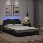 vidaXL Bedframe met LED-verlichting kunstleer grijs 120x200, Overige materialen, Verzenden, Nieuw, Twijfelaar