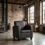Leren fauteuil Joy - Hermes Caffe (donkerbruin) - Poten, Nieuw, Ophalen of Verzenden, Eigentijds, Klassiek, Modern, 50 tot 75 cm