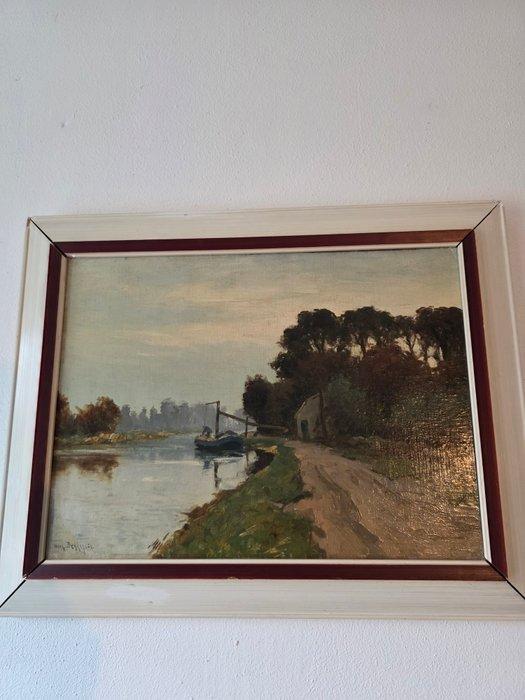 Henk Dekker (1897-1974) - Boerenlandschap met hef, Antiek en Kunst, Kunst | Schilderijen | Klassiek