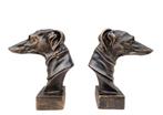 Beeldje - Greyhound busts / bookends (2) - IJzer, Antiek en Kunst