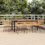 vidaXL 9-delige Tuinset poly rattan, Nieuw, 8 zitplaatsen, Tuinset, Verzenden