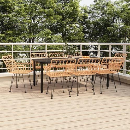 vidaXL 9-delige Tuinset poly rattan, Tuin en Terras, Tuinsets en Loungesets, Tuinset, Nieuw, 8 zitplaatsen, Rotan, Verzenden