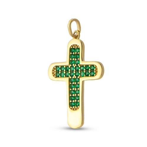 Zonder Minimumprijs - Hanger - 14 karaat Geel goud Smaragd, Sieraden, Tassen en Uiterlijk, Antieke sieraden