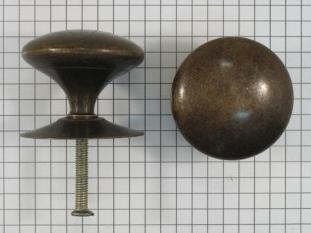 Knop (hol) messing antiek, 38 mm, incl. rozet, Doe-het-zelf en Verbouw, Hang- en Sluitwerk, Nieuw, Ophalen of Verzenden