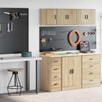 vidaXL Garagekasten 2 st Spaanplaat Sonoma eikenkleurig, Huis en Inrichting, Verzenden, Nieuw