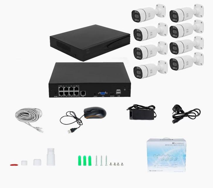 IP camerabewaking set met PoE 5MP met intelligente functies, Audio, Tv en Foto, Videobewaking, Verzenden