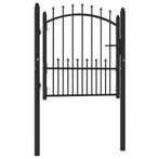 vidaXL Poort met speerpunten 100x100 cm staal zwart, Tuin en Terras, Tuinpoorten, Verzenden, Nieuw