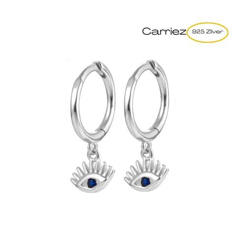 925 Zilver en goud vergulde evil eye oorringen, Sieraden, Tassen en Uiterlijk, Kettinghangers, Nieuw, Verzenden