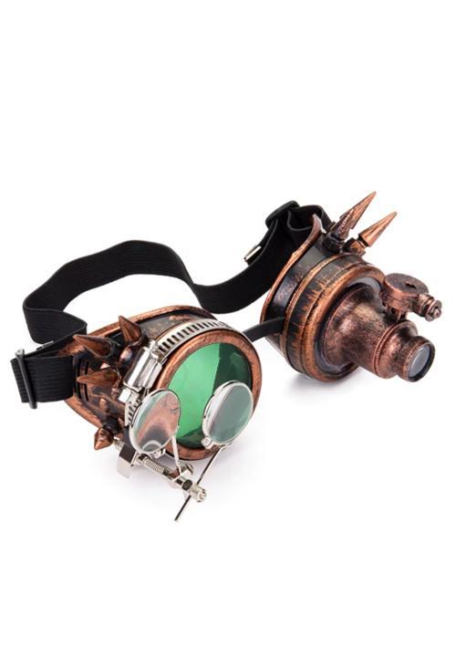 Goggles Steampunk Bril Spikes Vergrootglas Led Lampje Koper, Kleding | Heren, Carnavalskleding en Feestkleding, Nieuw, Overige maten