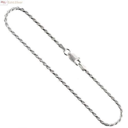 Zilveren rope armbandje 18 cm 2 mm, Sieraden, Tassen en Uiterlijk, Armbanden, Nieuw, Verzenden