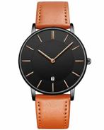 Tyme Oslo Heren Horloge 39.5mm - Zwart/Bruin - Horloges voor, Ophalen of Verzenden, Nieuw