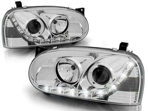 Koplampen VW Golf III 92-97 Devil Eyes real DRL LED Chroom, Auto-onderdelen, Overige Auto-onderdelen, Ophalen of Verzenden