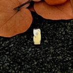 Bicolor gouden minimalistische hanger met diamant | 0,03 ct., Sieraden, Tassen en Uiterlijk, Bedels, Ophalen of Verzenden, Gebruikt