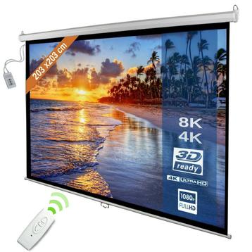 Beamerscherm met afstandsbediening 203x203 Wit beschikbaar voor biedingen