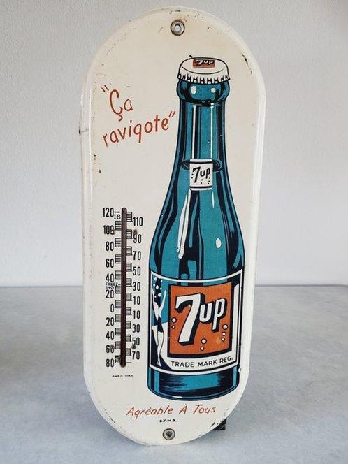 Zeldzaam Seven Up Reclame & Thermometer, 1950 - Reclamebord, Antiek en Kunst, Antiek | Wandborden en Tegels