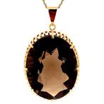 Gouden hanger met rookkwarts 14 krt, Ophalen of Verzenden, Nieuw