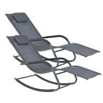 Ligstoel schommelstoel 147x63x89 cm donkergrijs set van 2, Tuin en Terras, Ligbedden, Verzenden, Nieuw