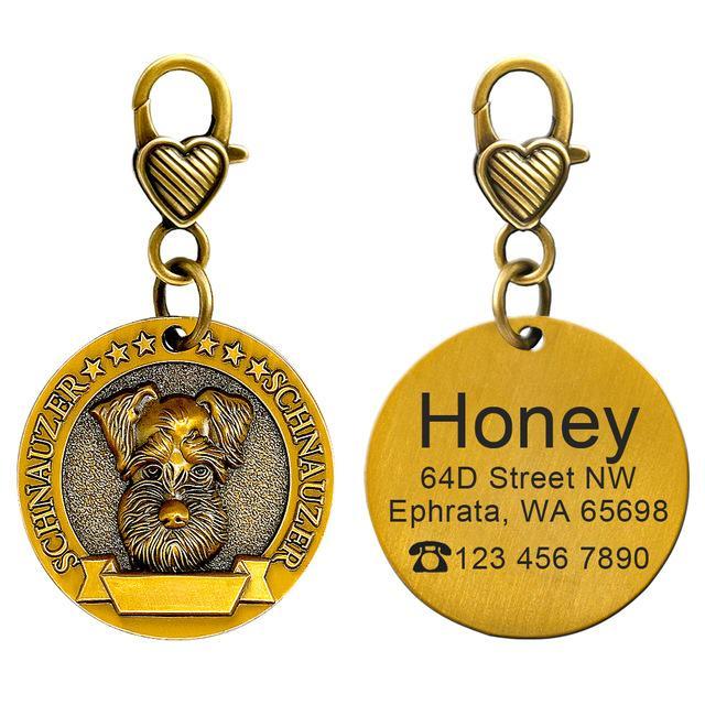 Gegraveerde Schnauzer Hondenpenning, Verzamelen, Overige Verzamelen, Verzenden