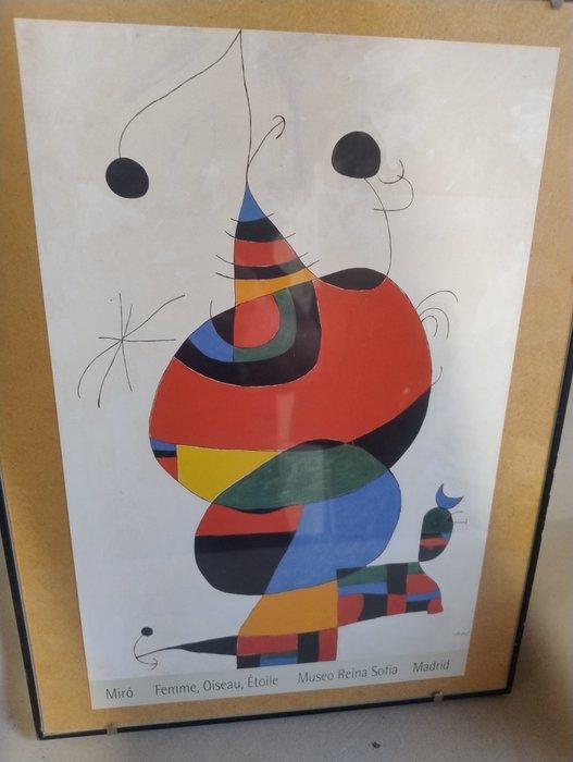Joan Miró - Joan Miró – Femme, Oiseau, Étoile – Affiche, Antiek en Kunst, Kunst | Tekeningen en Foto's