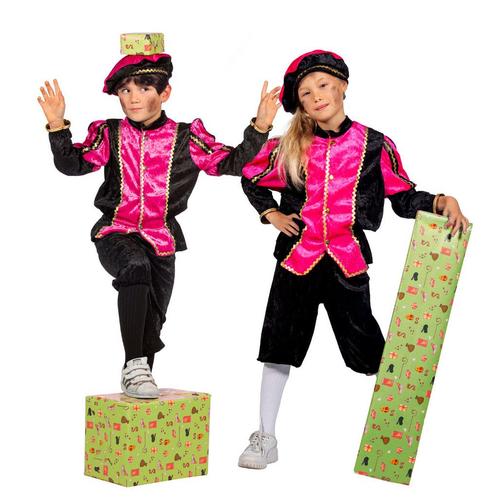 Pietenpak Kind Roze/Zwart Luxe, Hobby en Vrije tijd, Feestartikelen, Nieuw, Verzenden