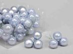 Kerstballen 3 cm. op draad artic blue glans mat combi doos, Nieuw, Ophalen of Verzenden