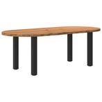vidaXL Eettafel 220x100x74 cm ovaal massief eikenhout, Huis en Inrichting, Tafels | Eettafels, Verzenden, Nieuw