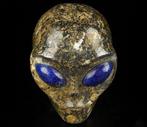 Mooie 1,701 kg Hiso Jasper handgesneden buitenaardse schedel, Nieuw